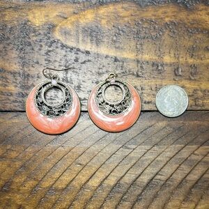 Target Pink and Silver Layered Earrings